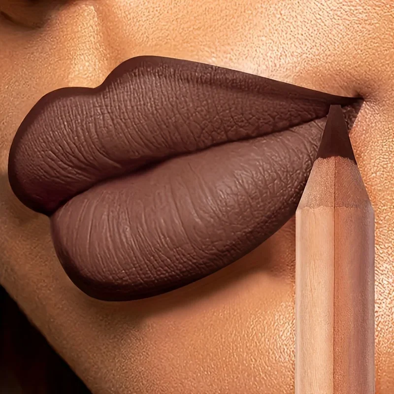 Pudaier Lip Contour 2.0 Matita per labbra opaca Impermeabile a lunga durata Facile da colorare con temperamatite incorporato