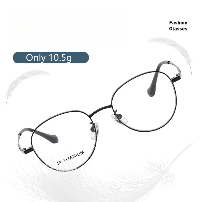 OLLYMURS 새로운 레트로 라운드 순수 티타늄 여성 안경 프레임 패션 간단한 소형 광학 처방 안경 남성 안경