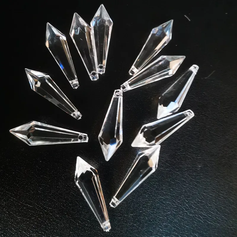 Hot Selling 400pcs/lot,31mm U-icicle Acrylic Prisms Chandelier Parts Garland Strand Pendants Decoration Curtain Accessories