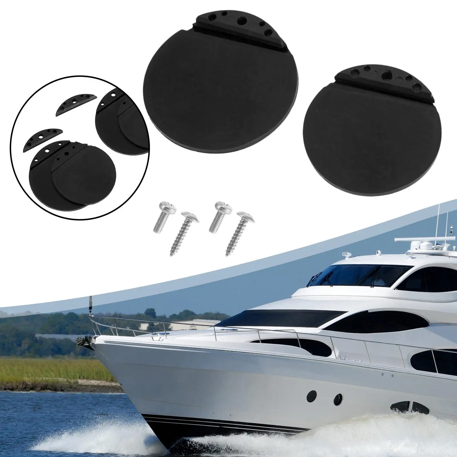 Boat Scupper Flappers Repair Kit Black Rubber Efficient Water Drainage Valve Set for Marine Vessel