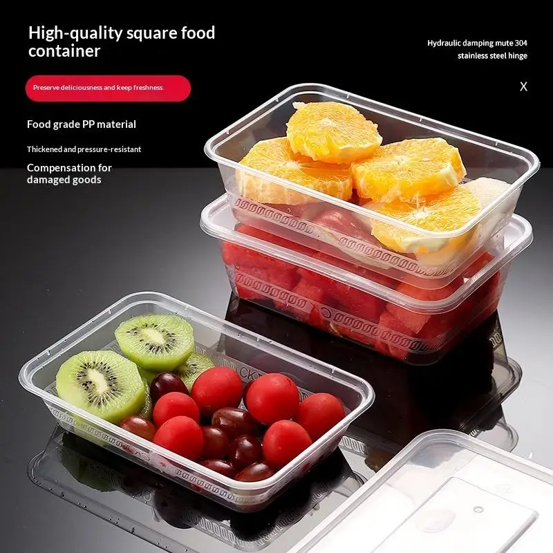 Easy to Dispose Disposable Plastic Bowls Leakproof Rectangular Round Takeout Food Containers for Food Truck Catering Events