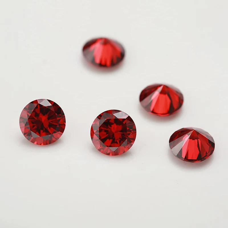 5A Rundschliff-Zirkonia-Steine, gemischt in 5 Farben – Weiß, Granat, Amethyst, Grün, Meerblau, 1,0 mm bis 10,0 mm, synthetischer Edelstein – Detail 6