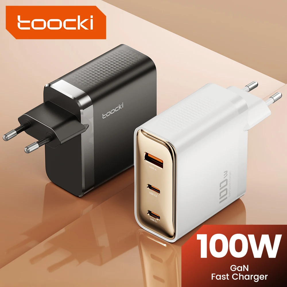 

Toocki 100W GaN Charger USB Type C PD4.0 QC4.0 Fast Charging for iPhone 15 14 13 Pro Max Samsung Xiaomi Oneplus Honor Macbook