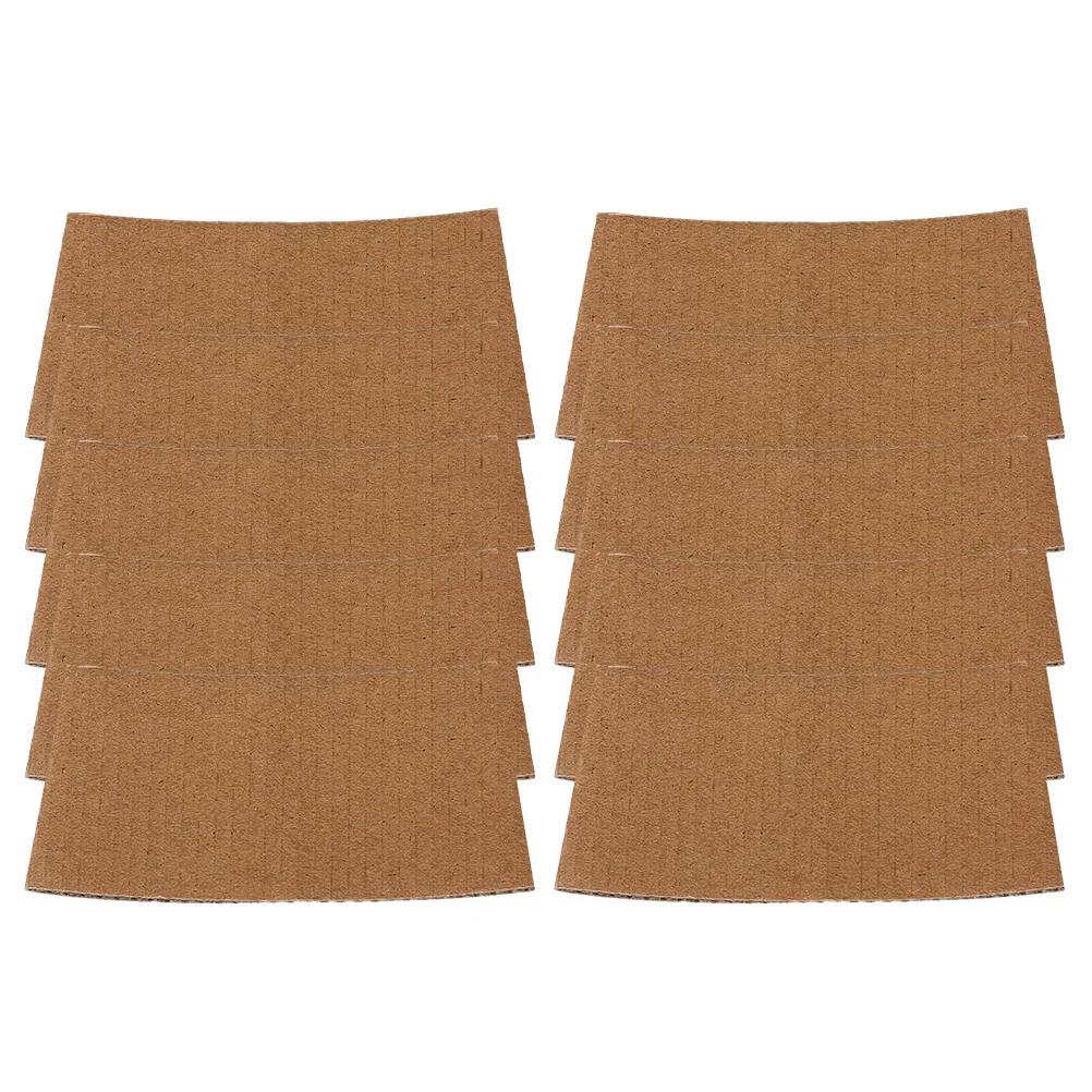 

50pcs Anti-scalding Cup Sleeve Thermal Protective Case for Drinks Brown Corrugated Bottle Protector Lightweight Handy