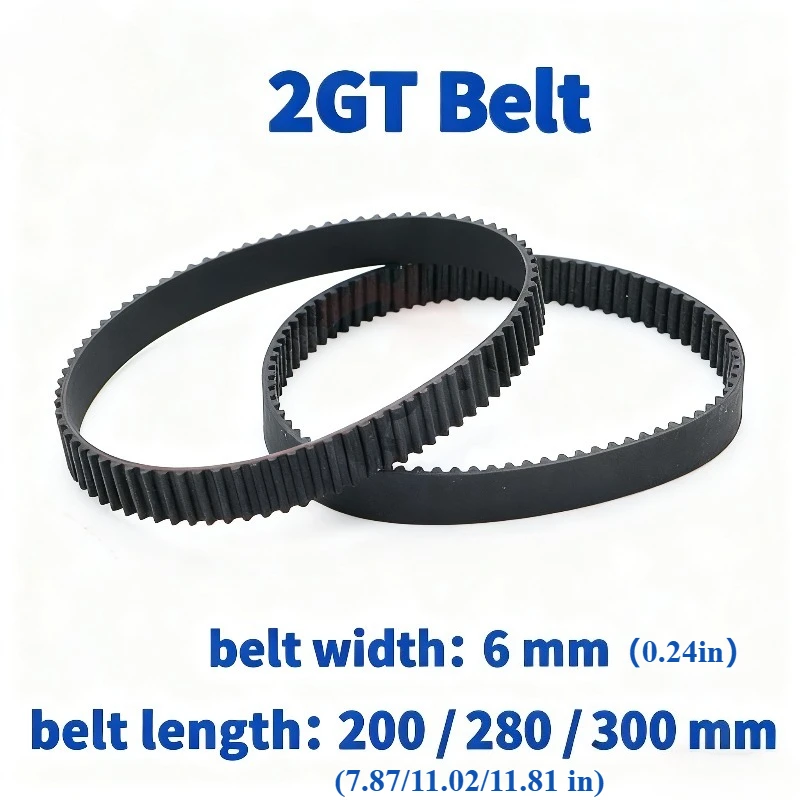 GT2 timing belt 2GT belt length 200/280/300mm closed ring rubber belt, width 6mm timing belt, suitable for 3D printer belt