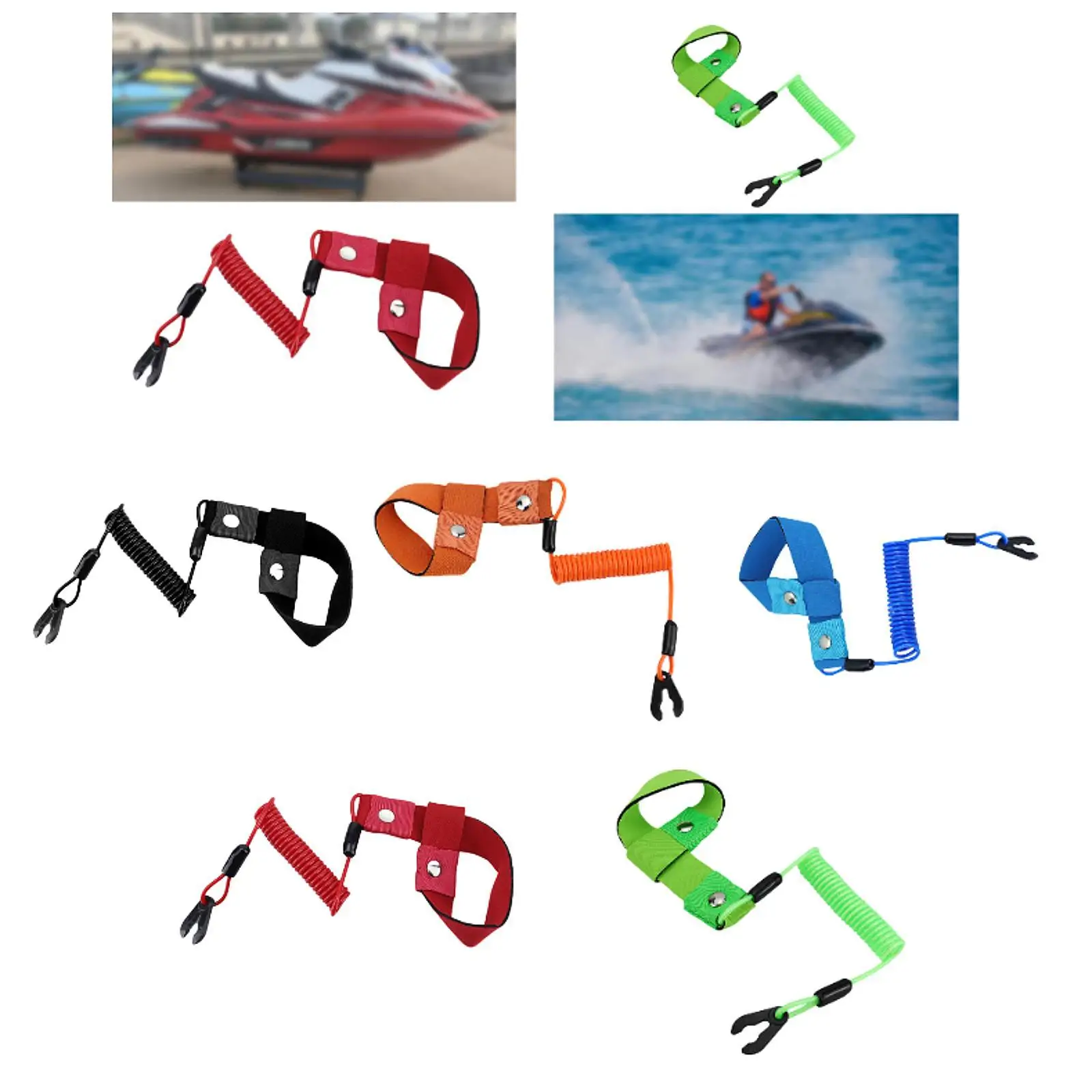 Cordon de sécurité pour interrupteur d'arrêt moteur de bateau, sangle de poignet flottante, durable, en PU et nylon, cordon d'arrêt d'urgence pour usage marin