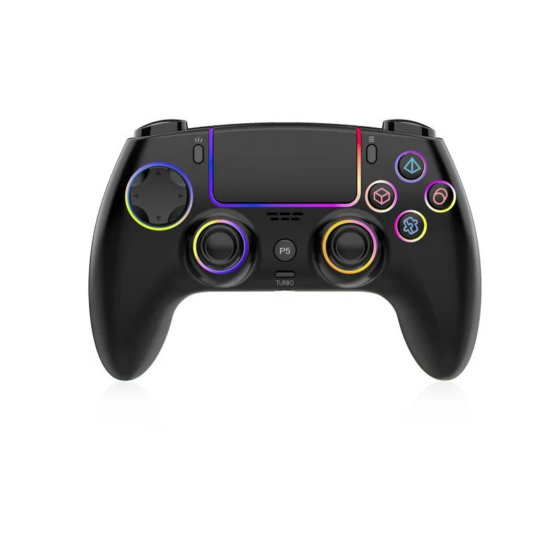 Suitable for PS5/PC/MAC/IOS/Steam Deck Console Bluetooth Gamepad with RGB Vibration Six Axis