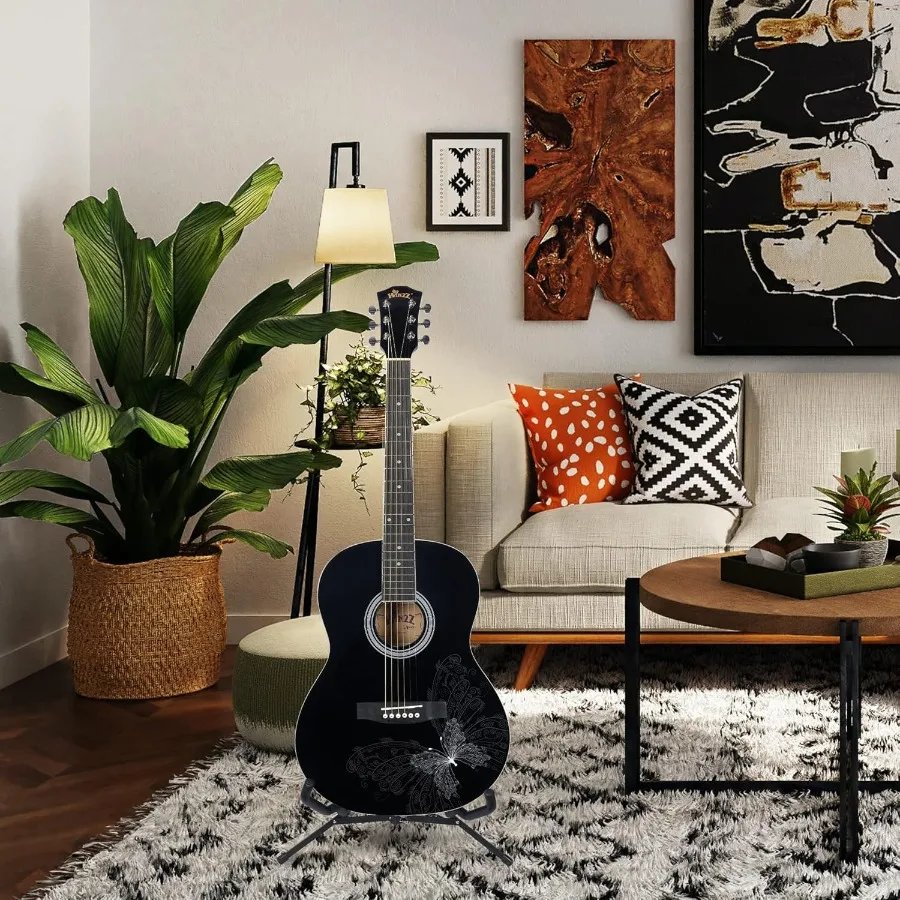 AF227A Guitarra acústica acústica de concerto de 39 polegadas com kit completo borboleta elegante