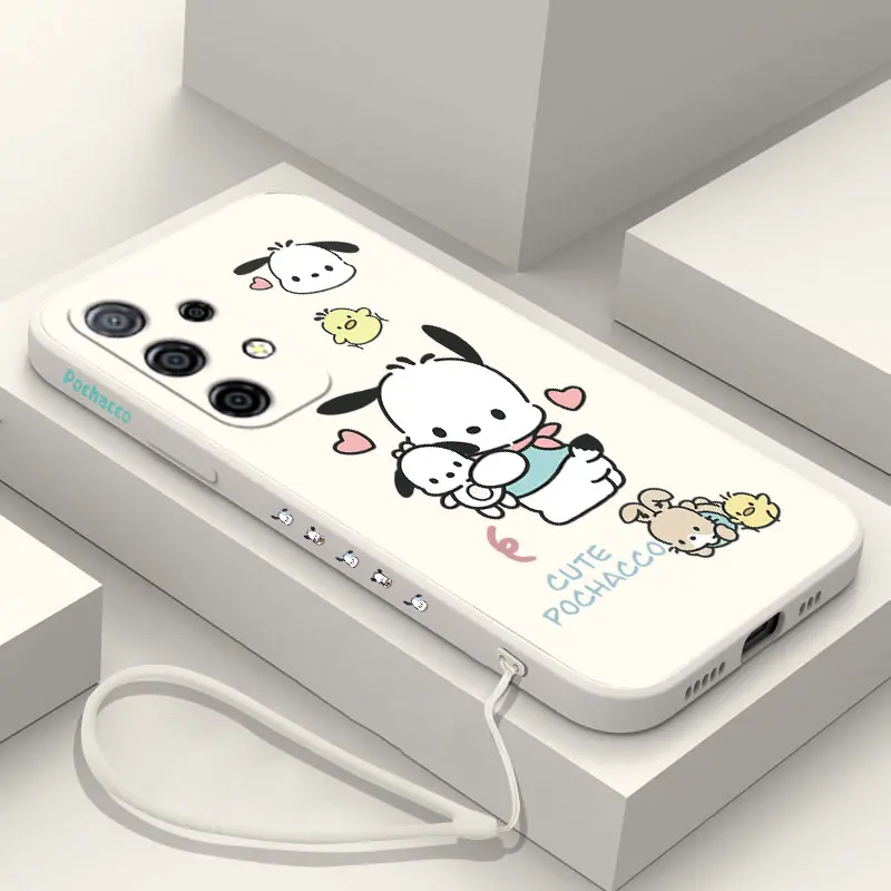 Стильный чехол для телефона Sanrio, для Samsung Galaxy S24 S23 S22 S21 S20 Ultra Plus FE S10 4G S9 S10E Note 20 10 Plus с ремешком