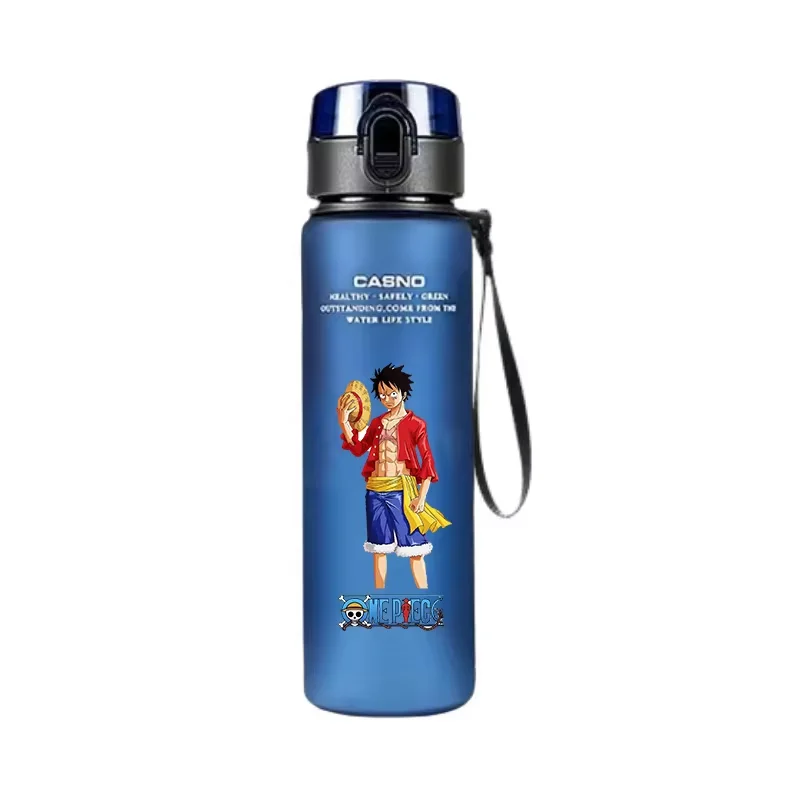 One Piece 560ML Water Cup Children\'s Portable Plastic Cartoon Adult Outdoor Large Capacity Sports Water Bottle Monkey D Luffy