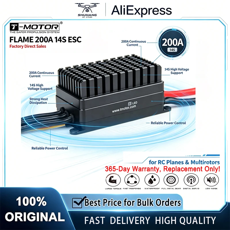 T‑MOTOR FLAME 200A 14S High‑Voltage ESC Brushless For Quadcopter Hexacopter VTOL Agricultural Multirotor UAV Drone