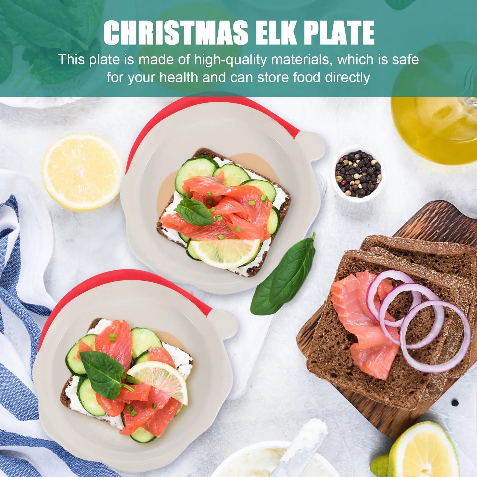 1Pcs Christmas Santa Tableware Premium Quality Ceramic Plate for Holiday Banquet Wedding Graduation Event Serving