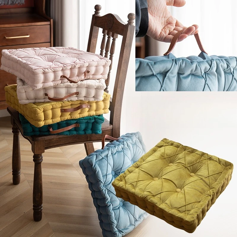 

Square Household Premium Dutch Fleece Dining Chair Cushion Folded Portable Cushion Heightening Chair Back Cushion
