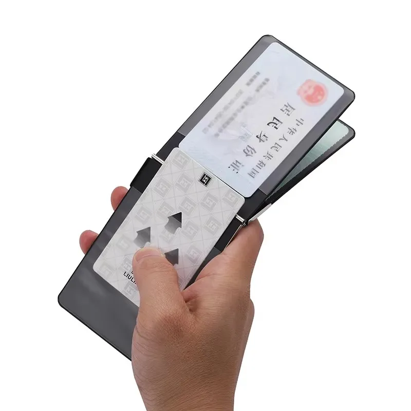 حامل البطاقة حامل بطاقة الهوية الجلدية حامل بطاقة الائتمان مع مشبك معدني و4 فتحات للبطاقات (استقامة 1-4 بطاقات