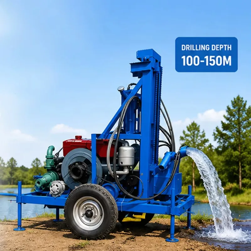 Mini Wheeled Borehole Drilling Equipment Portable Water Well Drilling Rig For Farmland Use Quality Manufacturer Supply