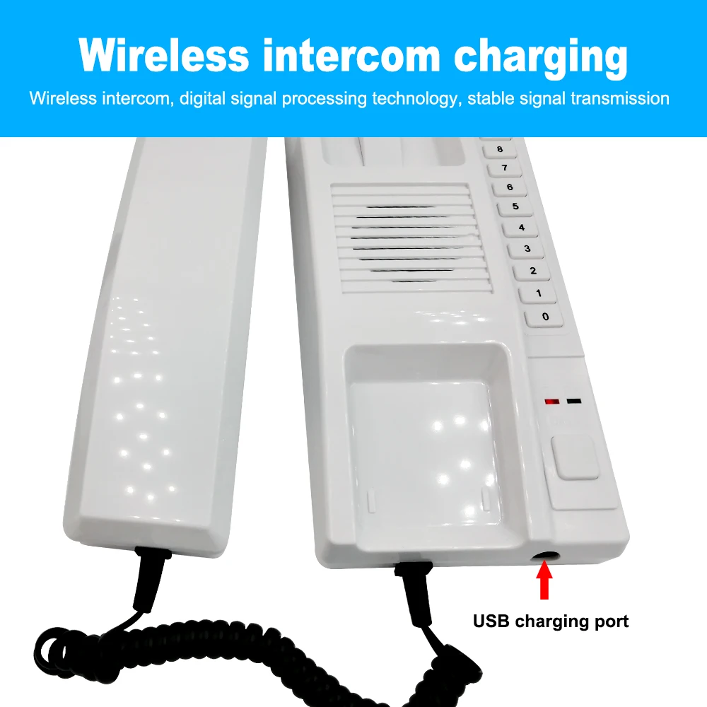 Anjielo-Wireless Intercom System, Secure Interphone Handsets, Expansível para Armazém, Office Interphone, One Click Call