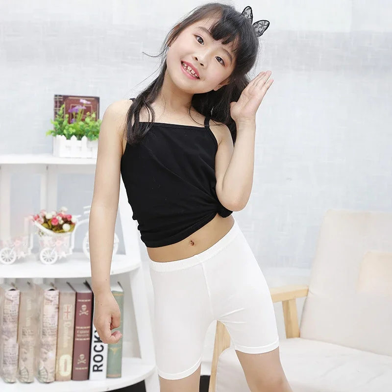 2024 Summer Candy Color Solid Color Girls Safety Shorts Cotton Leggings Girls\' Beach Shorts Are Suitable For Children Ages 2-13