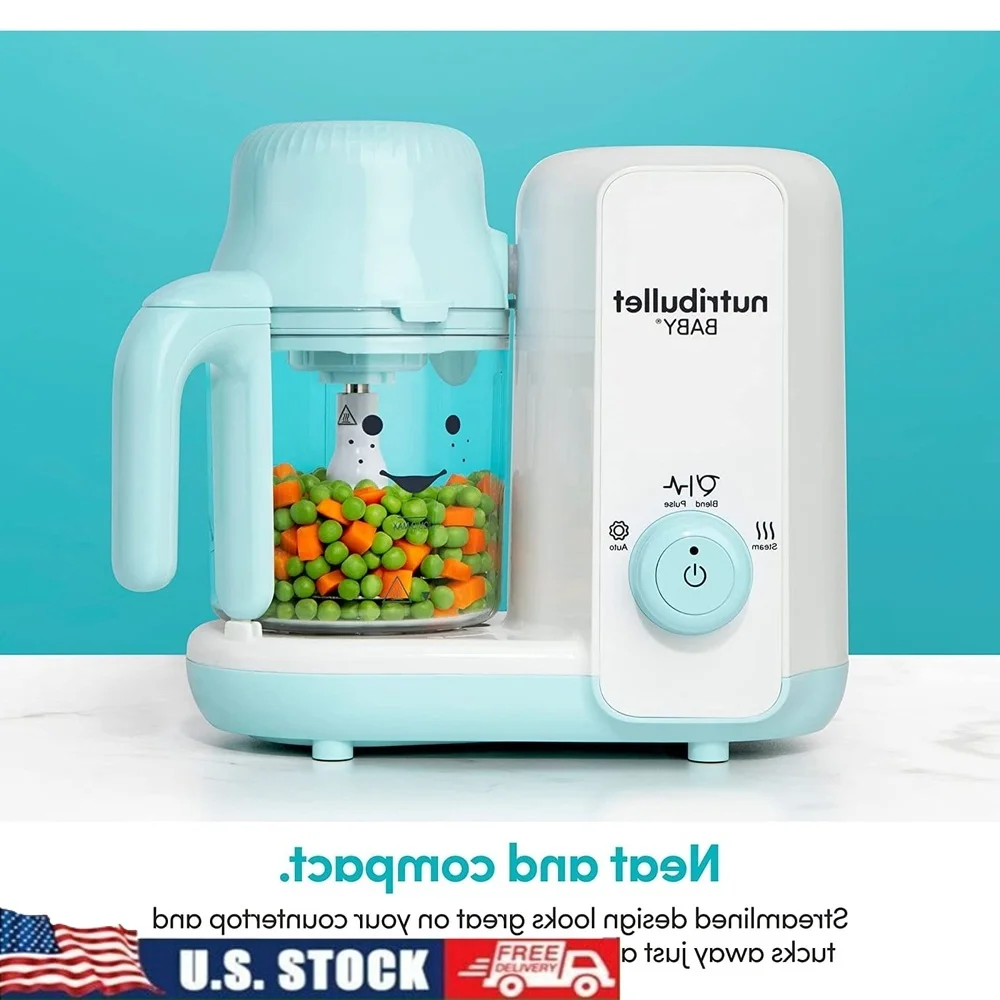 

3-Speed Baby Food Blender with Steam and Blend Function Manual Pulse Control Dishwasher Safe Bowl and Lid Easy Cleaning