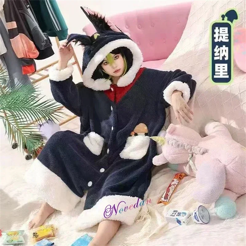 Genshin Impact Tenari Coral Fleece Wearable Blanket Soft And Comfortable Blanket Sleepwear Christmas Gift For Kids Boys Girls