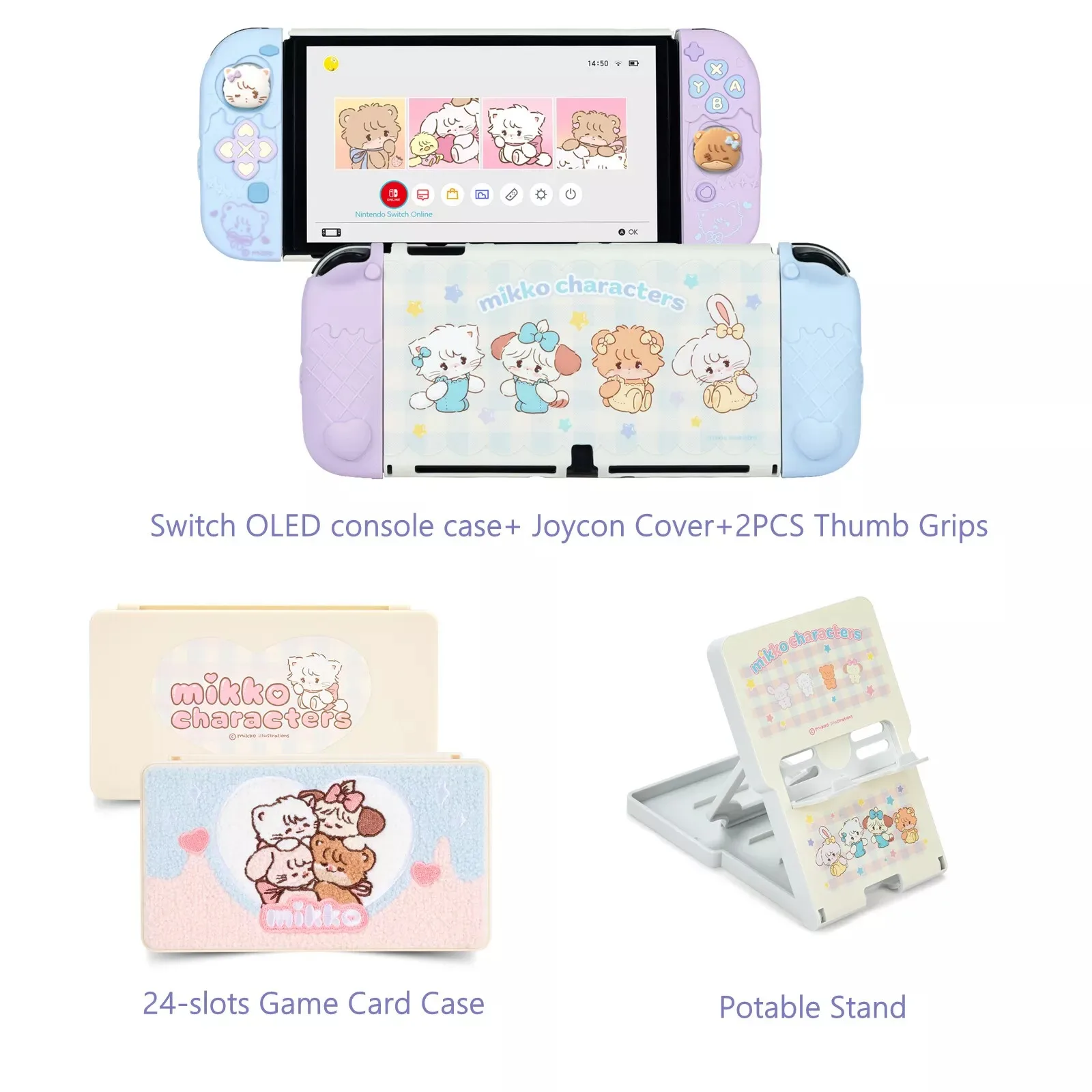Geekshare-Nintendo Switch用のMikko保護ケース,ジョイコンカバー,サム