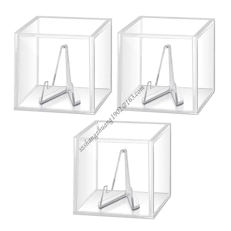 Q6RB Clear Acryl Display Case Organizatorzy biżuterii do pierścieni i typów oferujących doskonałą widoczność i ochronę pyłu