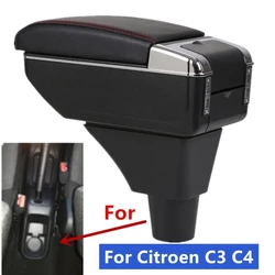 Neu für Citroen C3 Citroen C4 Armlehnen box für Citroen C3 C4 Auto Armlehne zentrale Aufbewahrung sbox mit USB-Innenraum Autozubehör