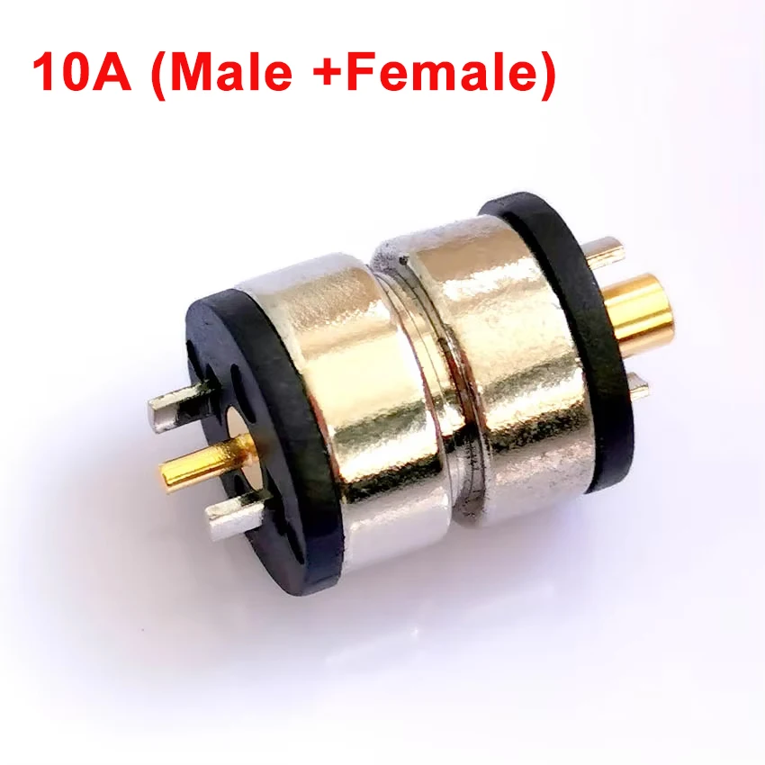 2pin Round 10A High Current Magnet Suction Spring Pogo Pin Connector Male and Female Probe DC Power Charging Magnetic Connector