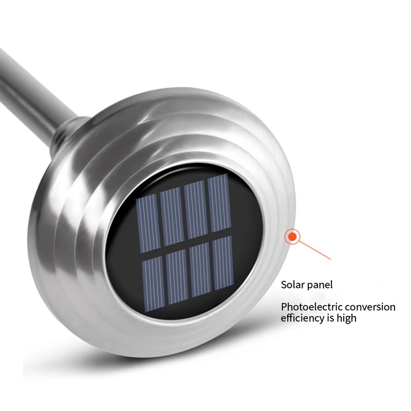 Luci solari per percorsi da 6 pezzi Luci esterne in vetro per esterni in acciaio inossidabile, luci solari impermeabili a LED da 10 lumen per il giardino durevole