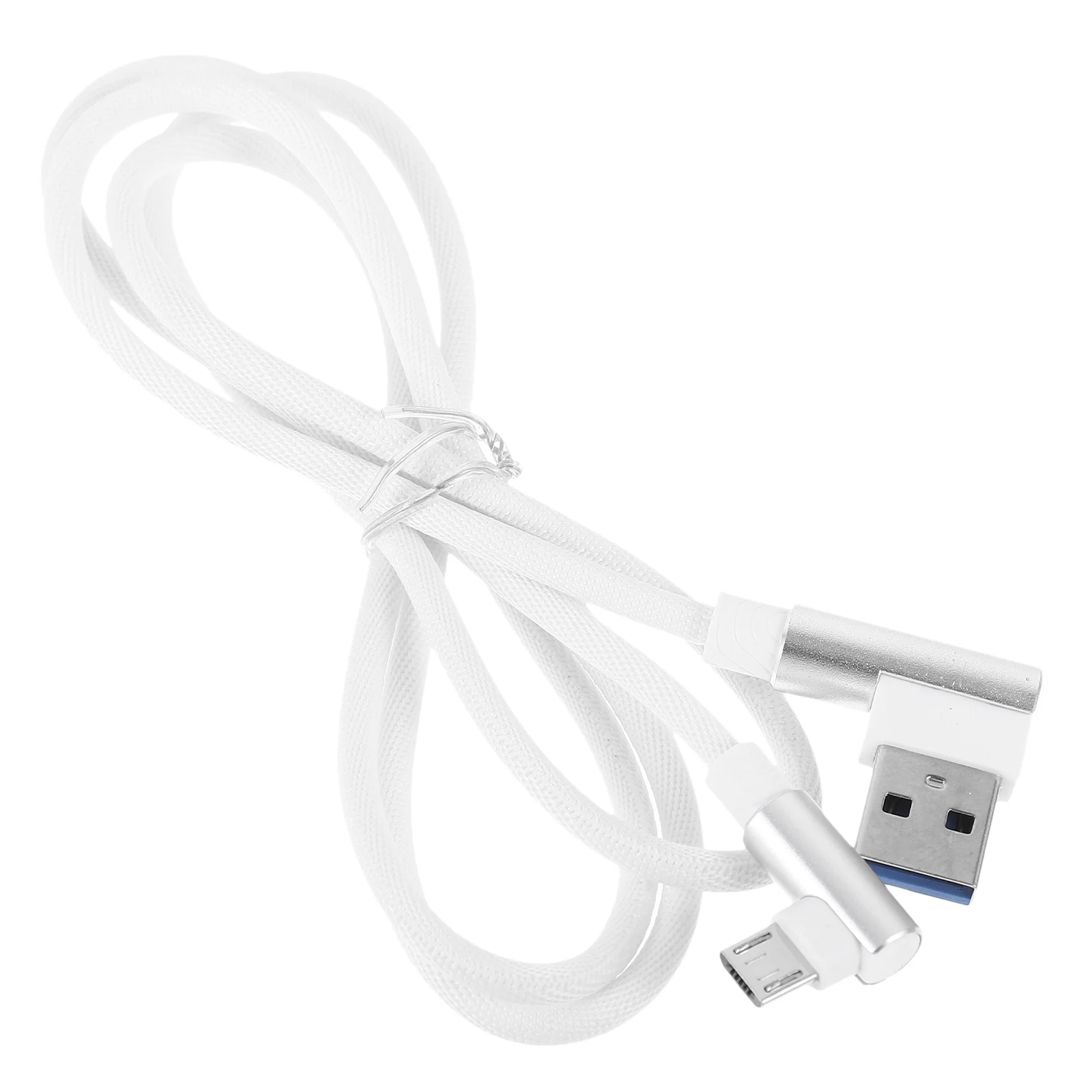 

1M Right Angle USB Micro Cable Braided USB 24 A to 90 Degree Data Cable Cord for Universal Phone (White)