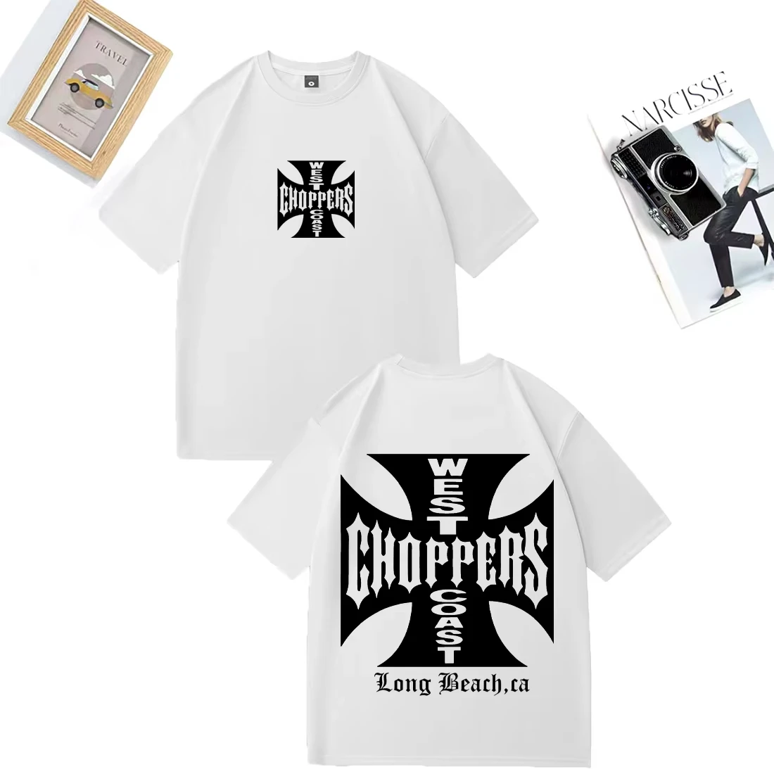 Paul Walker Shirt West Coast Choppers Men T-shirt Women Vintage Loose Tops Cotton Short Sleeve Hip Hop Streetwear Unisex Tshirts
