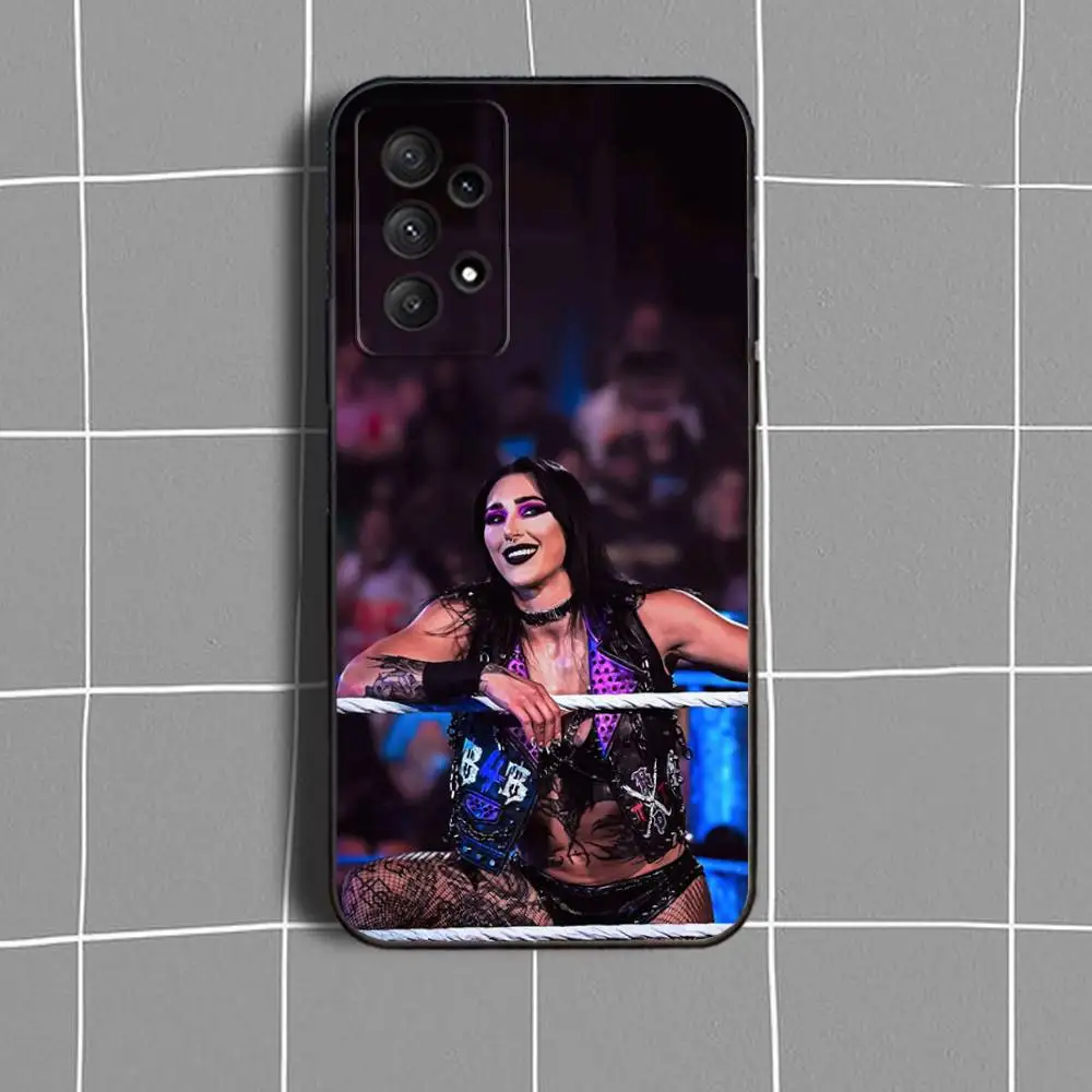 حافظة هاتف Rhea R-Ripley W-WWE لهاتف سامسونج جالاكسي A73,31,32,72,41,53,52,71,22,5G,Note,J7,8,9 غطاء أسود ناعم