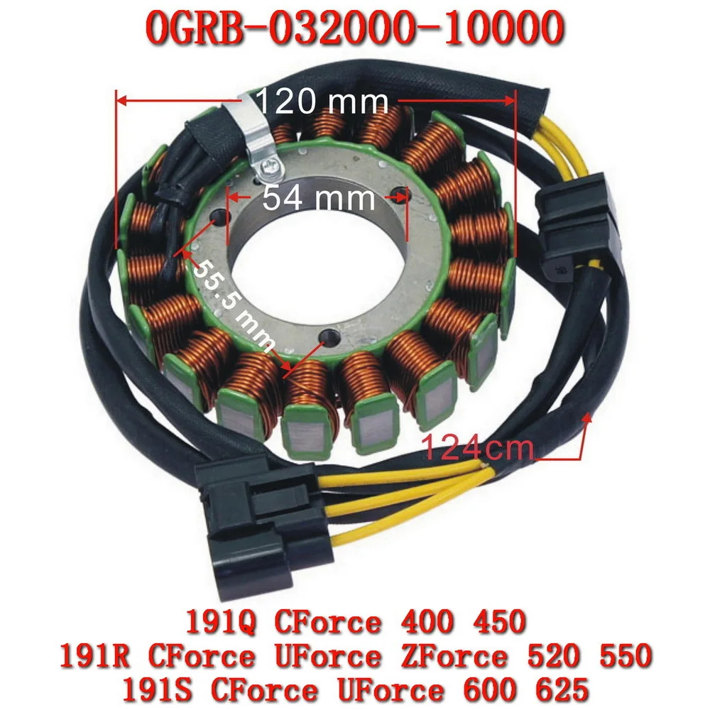 

18 Pole Stator Coil Long Cable EPS 0GRB-032000-10000 For CFMotor Engine 191Q CForce 450 400 CF400 CF Moto Accessories