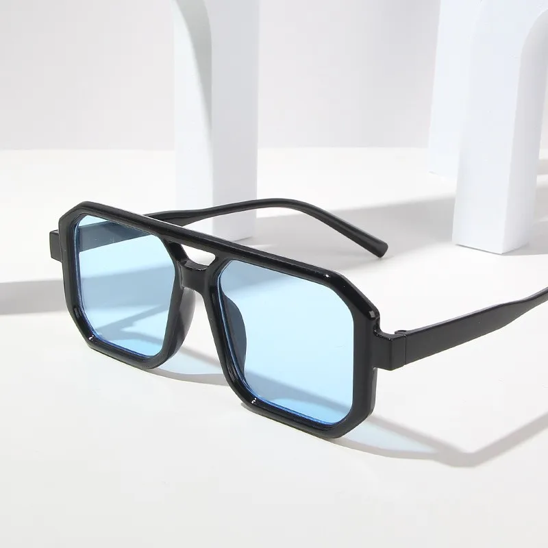 Vintage Sonnenbrille Frauen Männer Quadrat großen Rahmen Sonnenbrille weibliche Marke Designer Retro Shades Mode Doppel balken oculos de sol