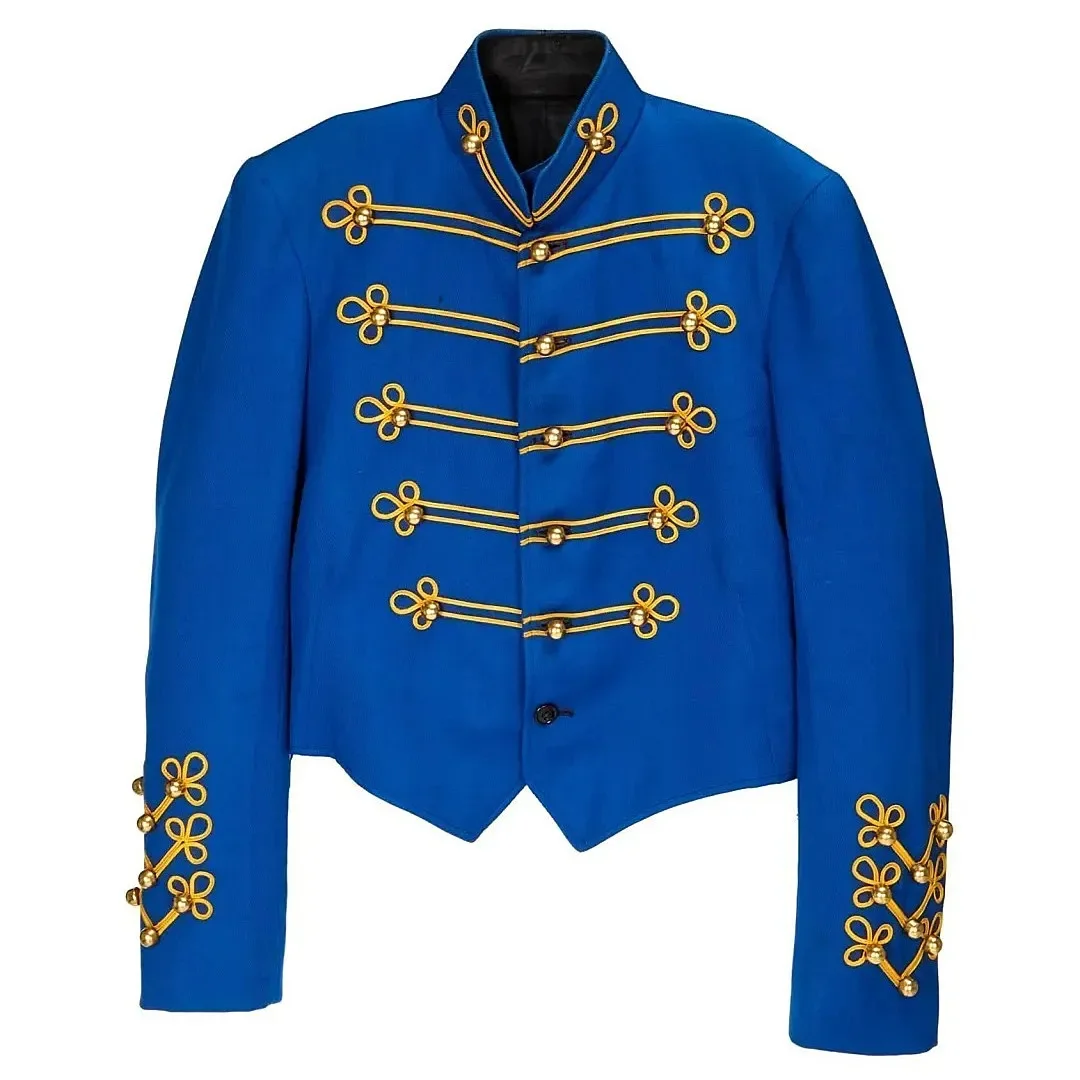 Veste personnalisée Tailor Made Super Singer Bule pour homme adulte, uniforme militaire de parade ro