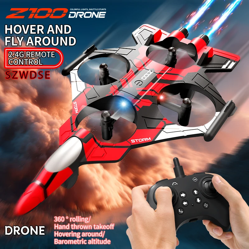 Z100 高性能フォーム航空機スタントインテリジェント固定高度ホバー360 °   UAVリモートLEDライトコントロール戦闘機おもちゃを回転させる