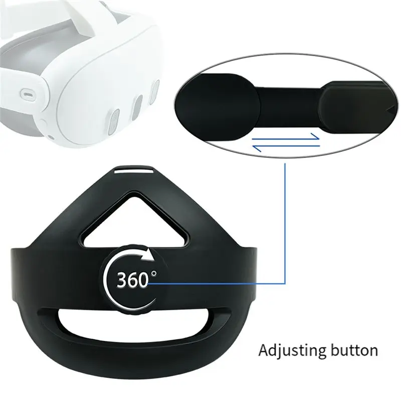 B76B VR Headset Strap for Oculus Adjustable Enhanced Head Cushion Wearing Head Strap for Easy to Use Black