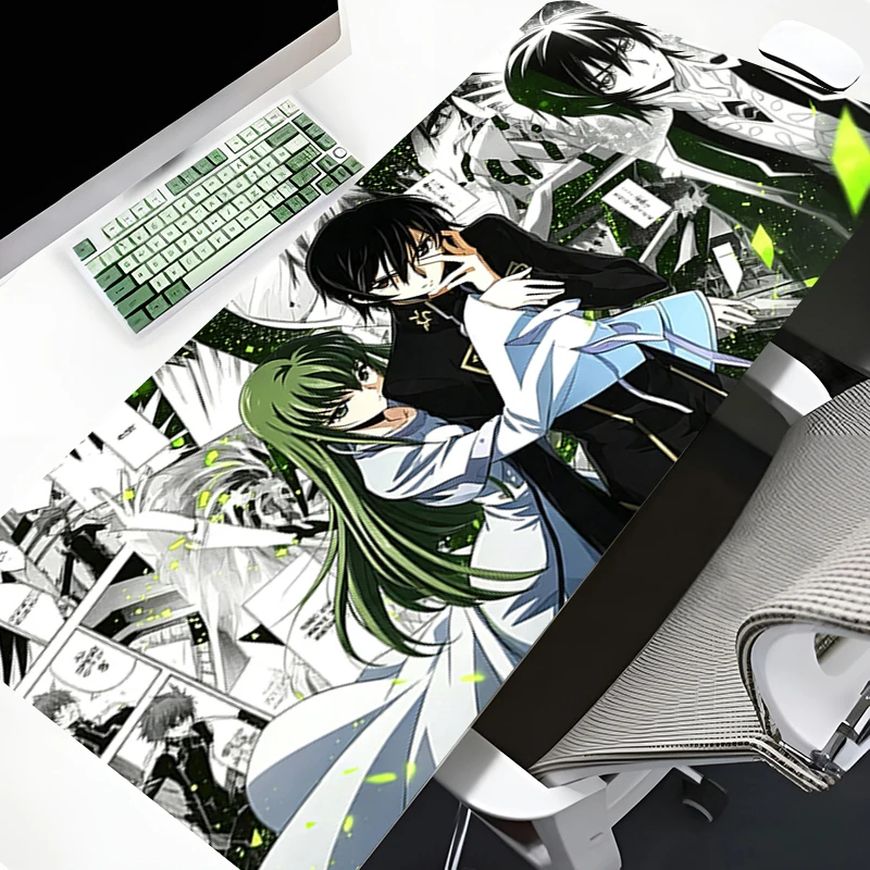 kawaii Mouse Pad XXL Gaming desk mat PC Computer Game Accessories Non-slip Cool Keyboard Pad Code Geass Anime Extended Mousepads