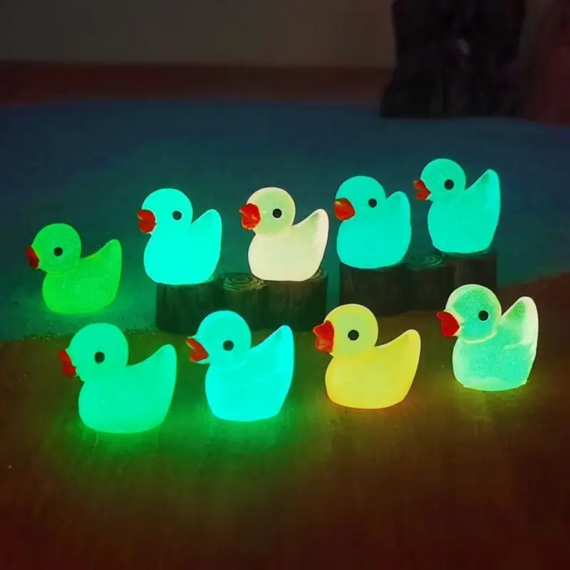 

Mini cartoon luminous little duck simulation animal model toy miniature DIY fun