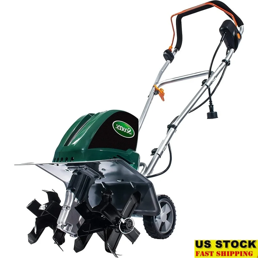 

Powerful Electric Garden Tiller 13.5-Amp Adjustable Tines Easy Start Compact Storage Soil Cultivator Weeding Aerating Gardening