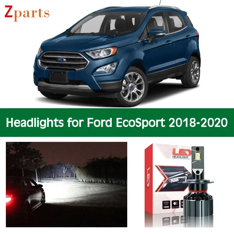 

Автомобильные лампы для Ford EcoSport 2018, 2019, 2020 светодиодный ные фары, дальний свет, супер яркие автомобильные лампы