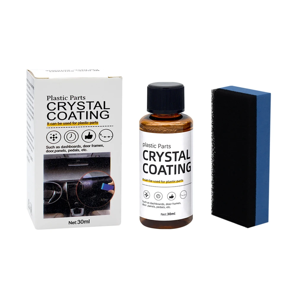 30/60ml Plastic Restorer for Car Easy To Use Plastic Part Refurbishment Crystal Coating Refurbish Agent with Sponge Long Lasting