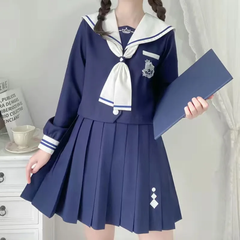 Nautical expert JK uniform suit college style Japanese sailor suit Big collar navy style Japanese Style Uniform Cosplay Costume