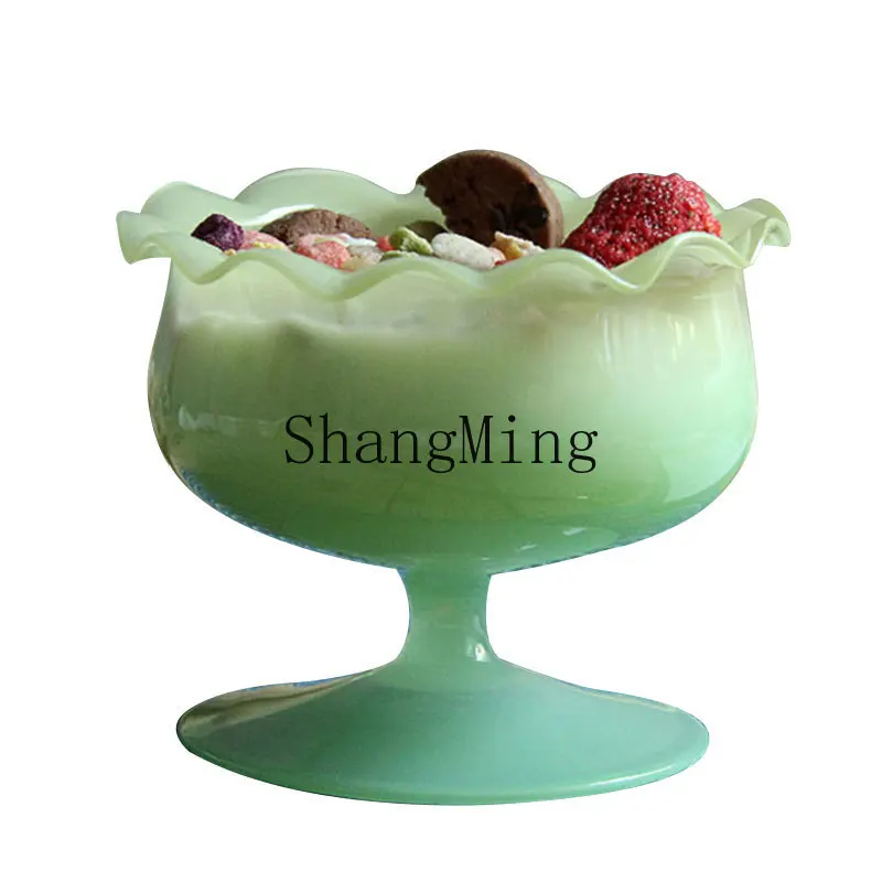 

PYH ice cream bowl high-value petal glass yogurt cup bantam pudding salad bowl restaurant milkshake dessert cup