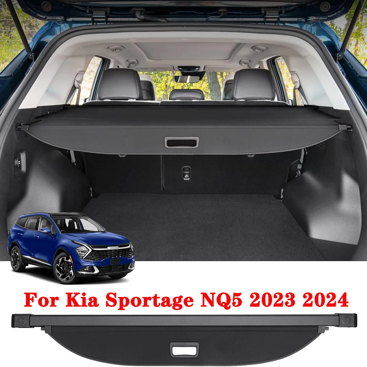 

Cargo Cover For Kia Sportage NQ5 2023 2024, Rear Trunk Shade Retractable Shield Luggage Privacy Security Tonneau Cover