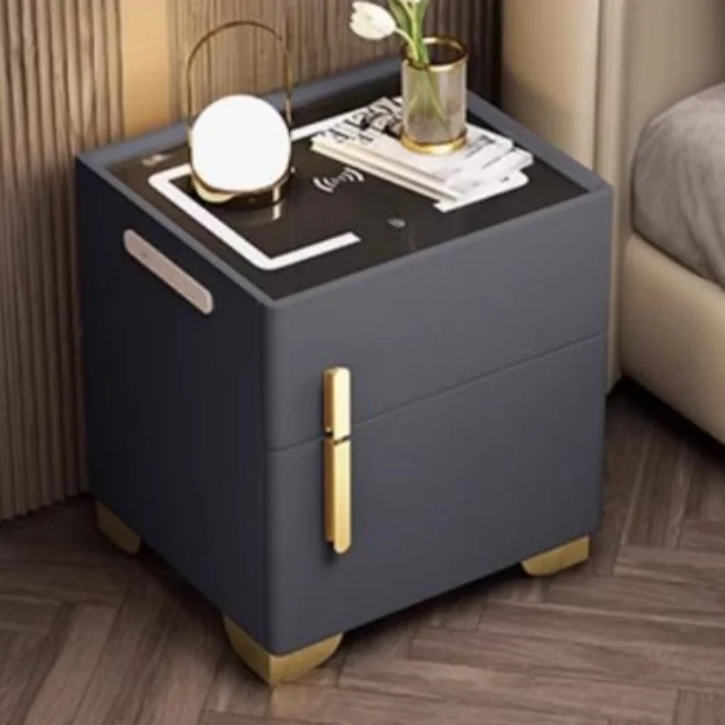Smart Bedside Table and Safe Integrated Home Anti-theft Modern Simple Bedroom Small Luxury High-end Feeling Small Cabinet