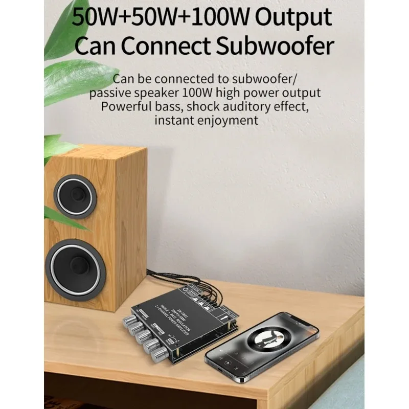 Scheda amplificatore ad alta potenza ZK TB21 - Chip TPA3116D2, 2.1 canali, BT5.0 digitale - Ready Dropship