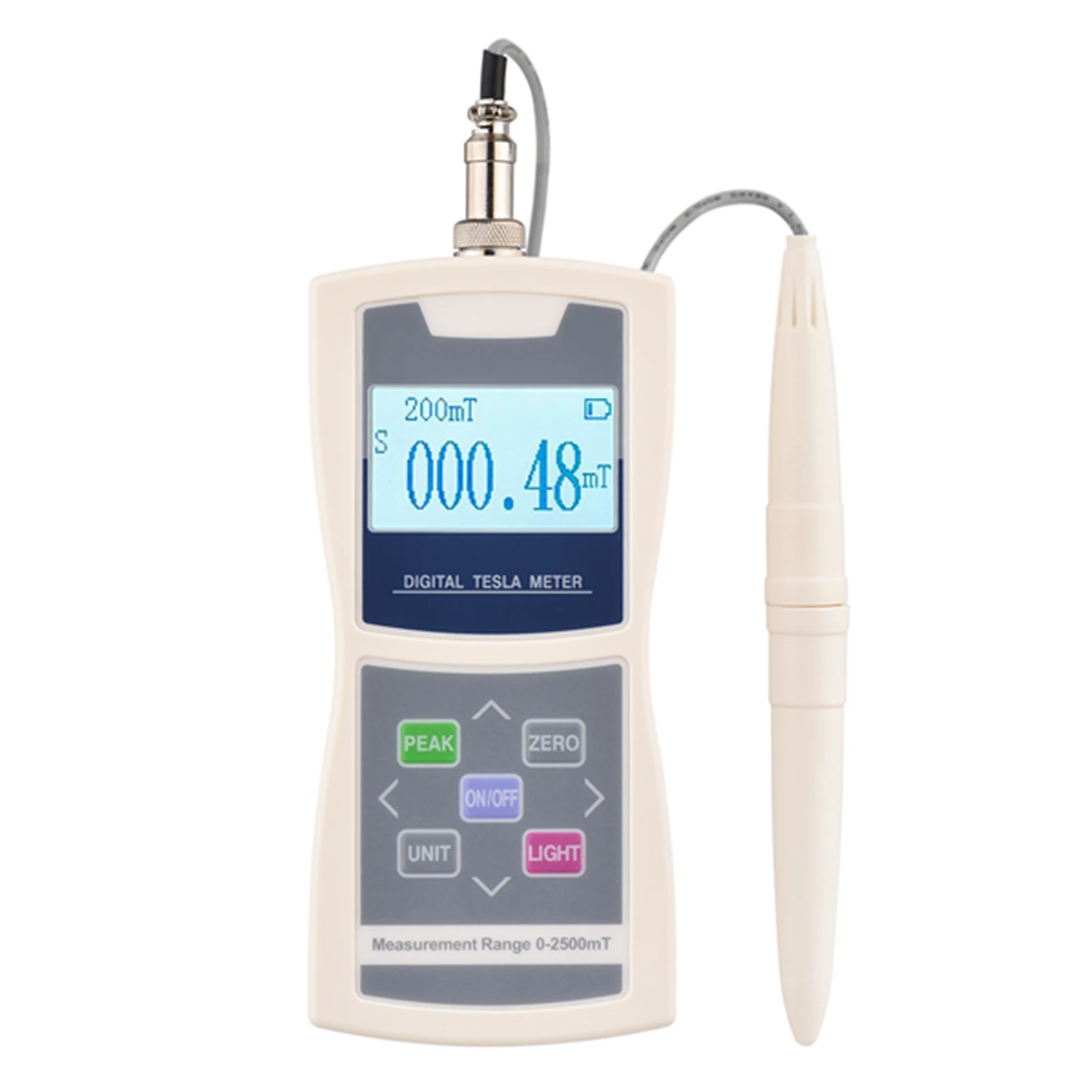 Digital Gauss Meter Tesla Meter 200mT/2400mT Standard Radial Hall Probe High Accuracy Sensitive Surface Magnetic Field Tester