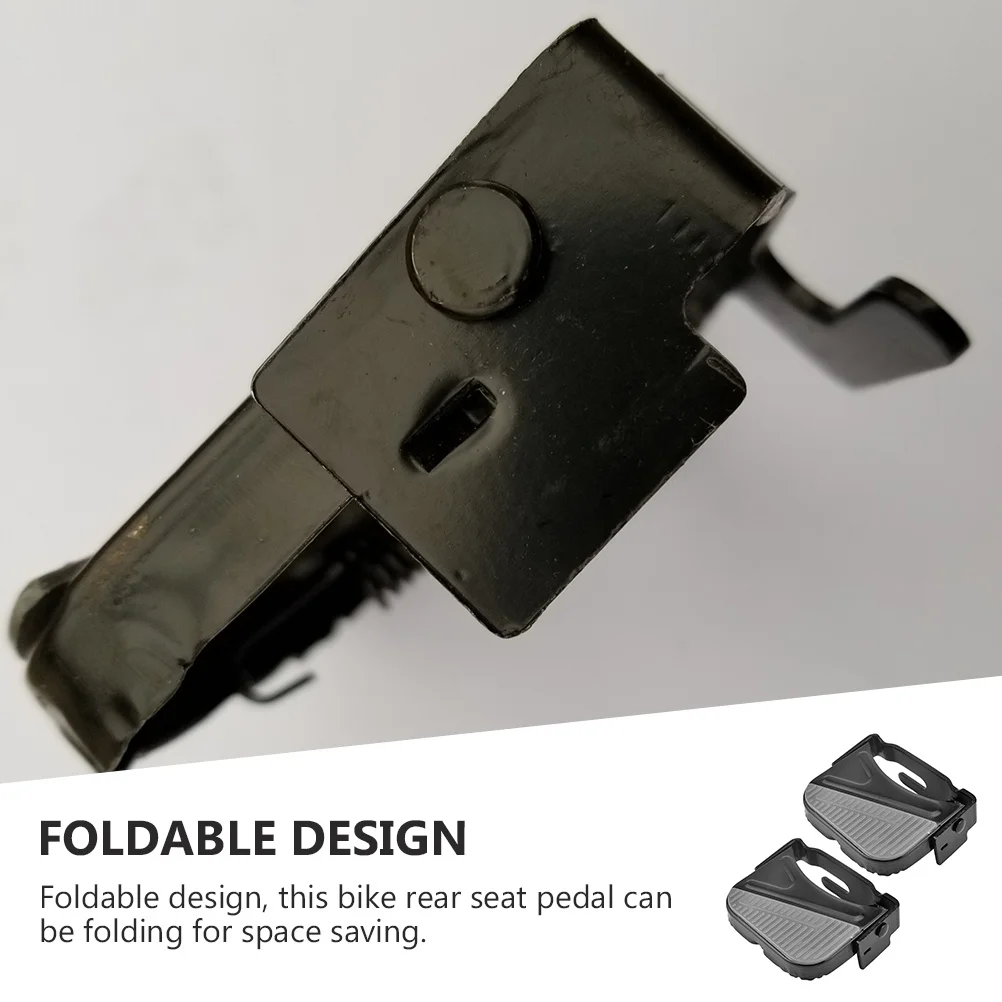 1Pair Rear Pedals Folding Non-Slip Footrest For Mountain Non-Slip Seat Footrest Electric Bike Cycling Accessories Bike Parts