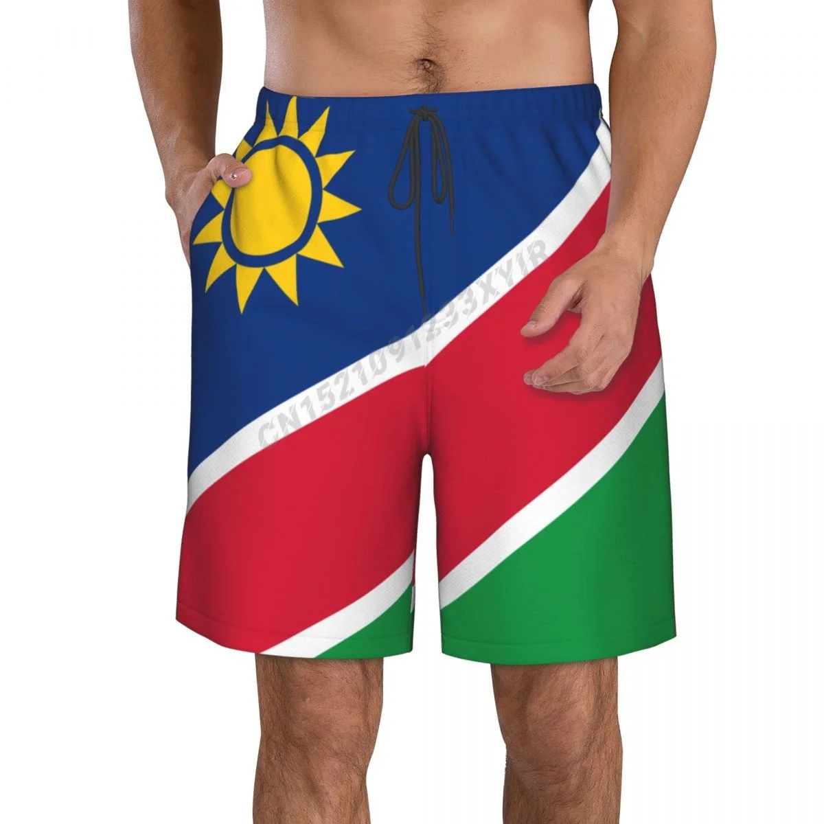 

Summer Men's Namibia Flag Beach Pants Shorts Surfing M-2XL Polyester Swimwear Running