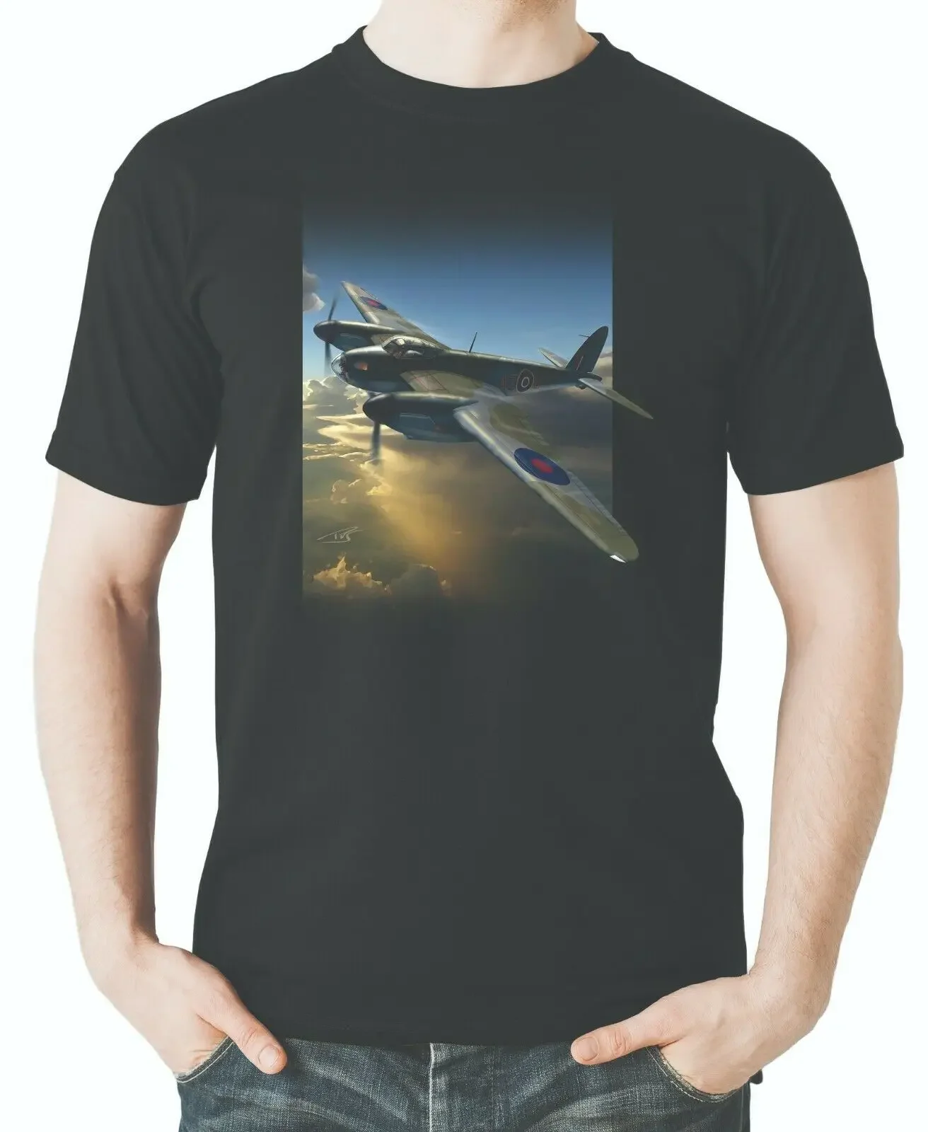 RAF Mosquito Fighter-bomber WWII Aviation Themed T-Shirt. Summer Cotton O-Neck Short Sleeve Mens T Shirt New S-3XL